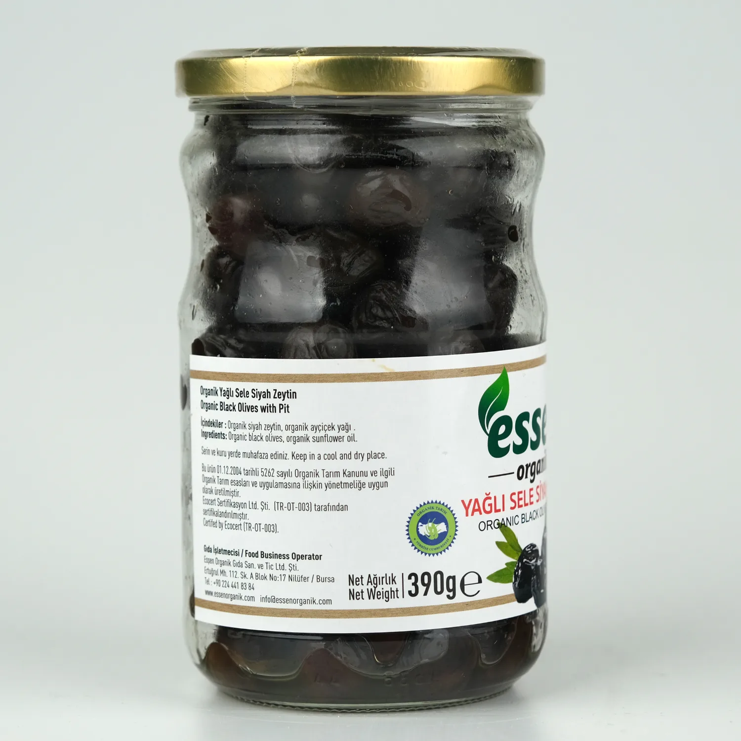 Organik Yağlı Sele Süper Siyah Zeytin İri Boy-660 cc / 390 gr