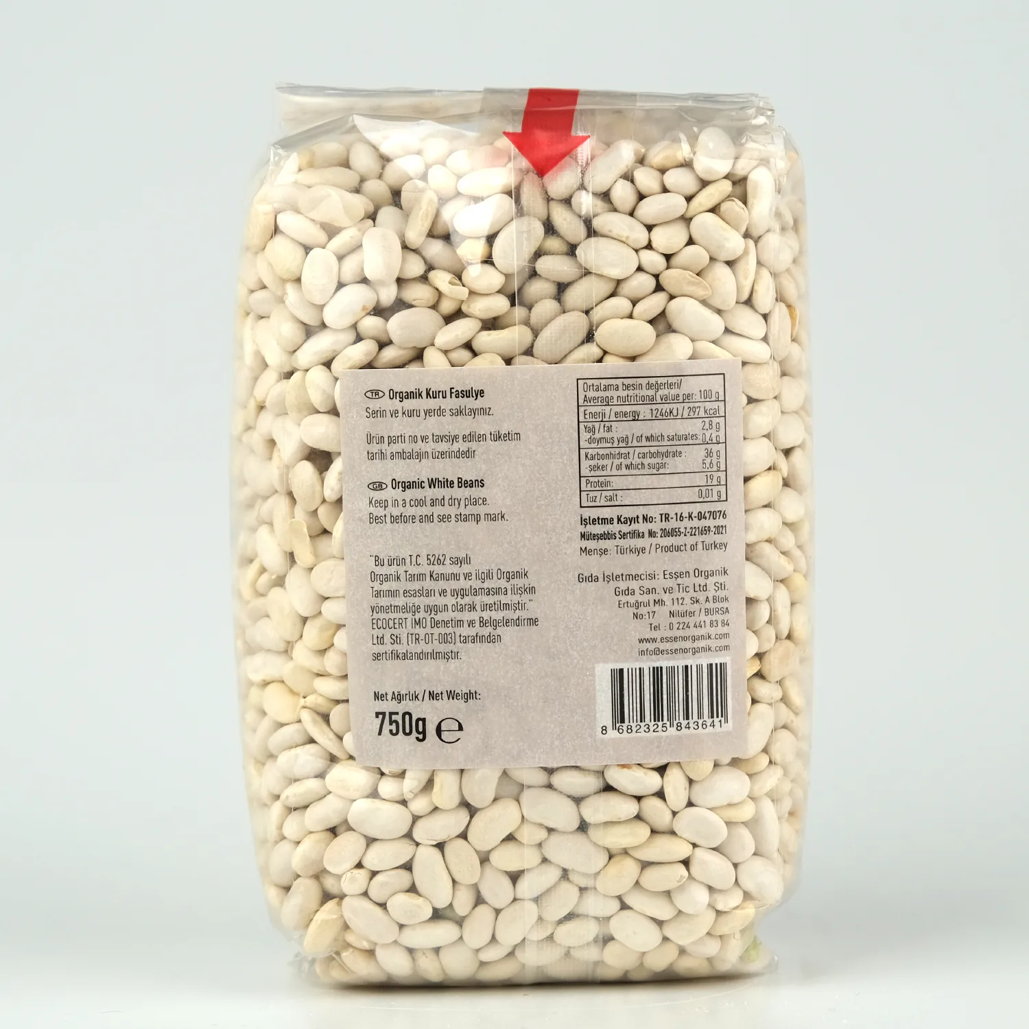 Organik Kuru Fasulye 750 Gr