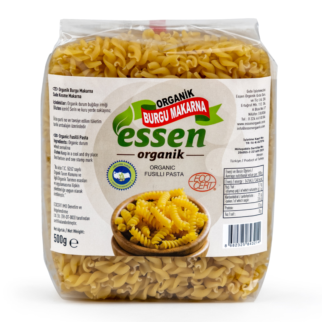 Organik Burgu Makarna 500 Gr