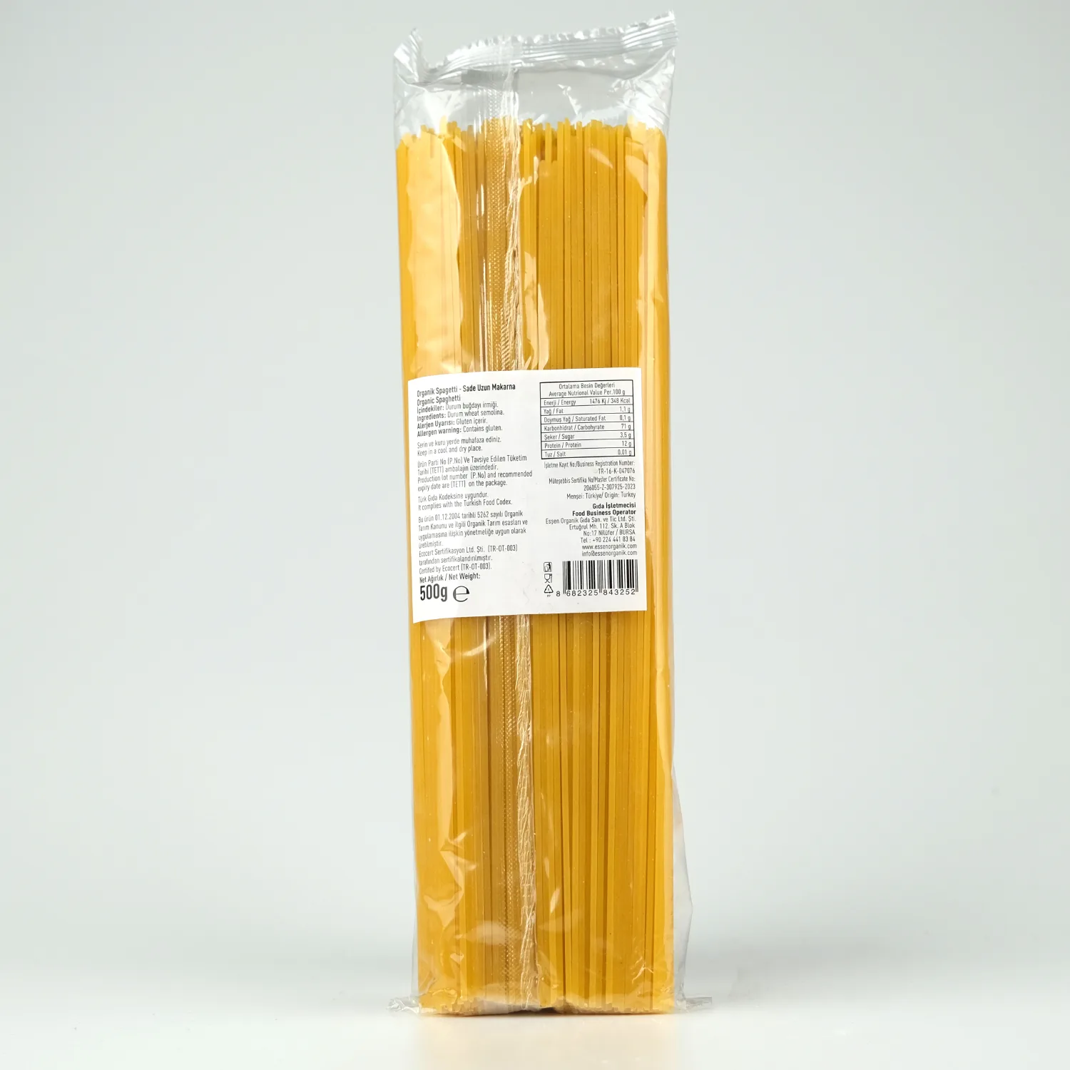 Organik Spagetti 500 Gr