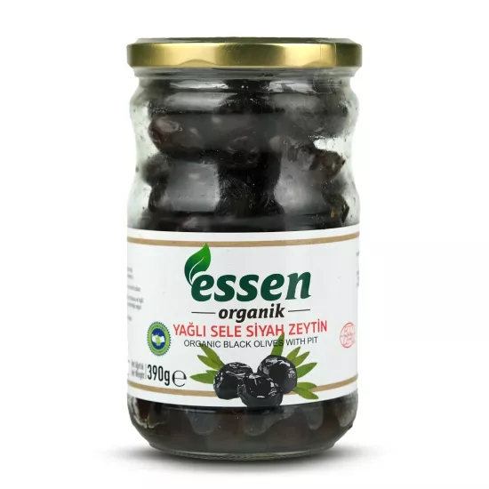 Organik Yağlı Sele Süper Siyah Zeytin İri Boy-660 cc / 390 gr